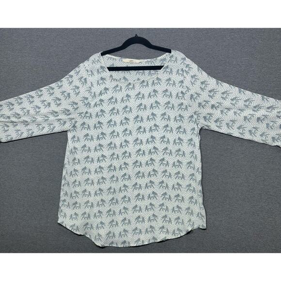 41 Hawthorn | Women's Elephant Print Lightweight Top | Small - Picture 1 of 5